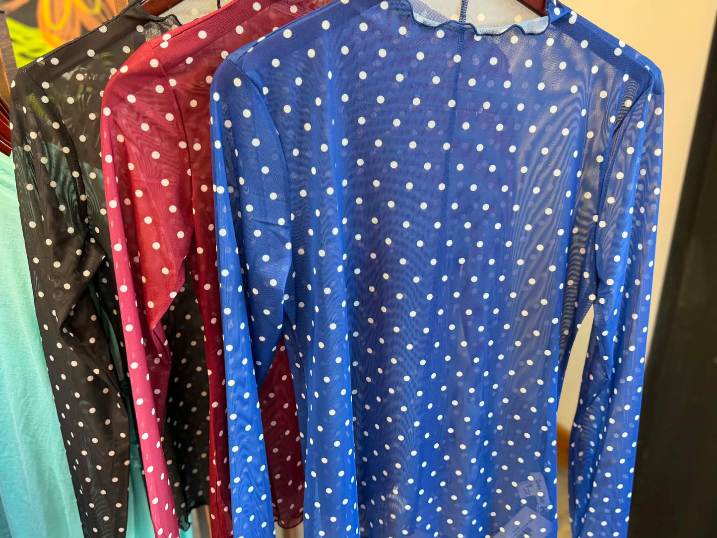 Black Polka Dot Mesh Under Shirt