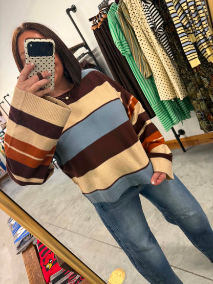 Falling For You Striped Sweater