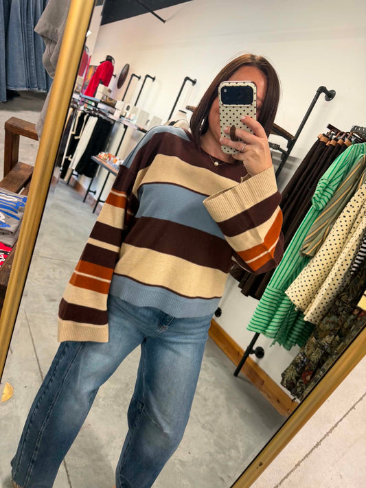 Falling For You Striped Sweater