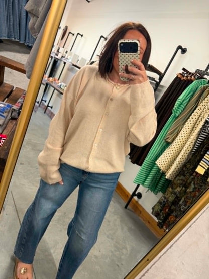 Oatmeal Cozy Girl Cardigan