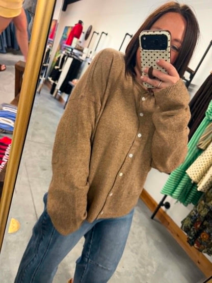 Mocha Cozy Girl Cardigan
