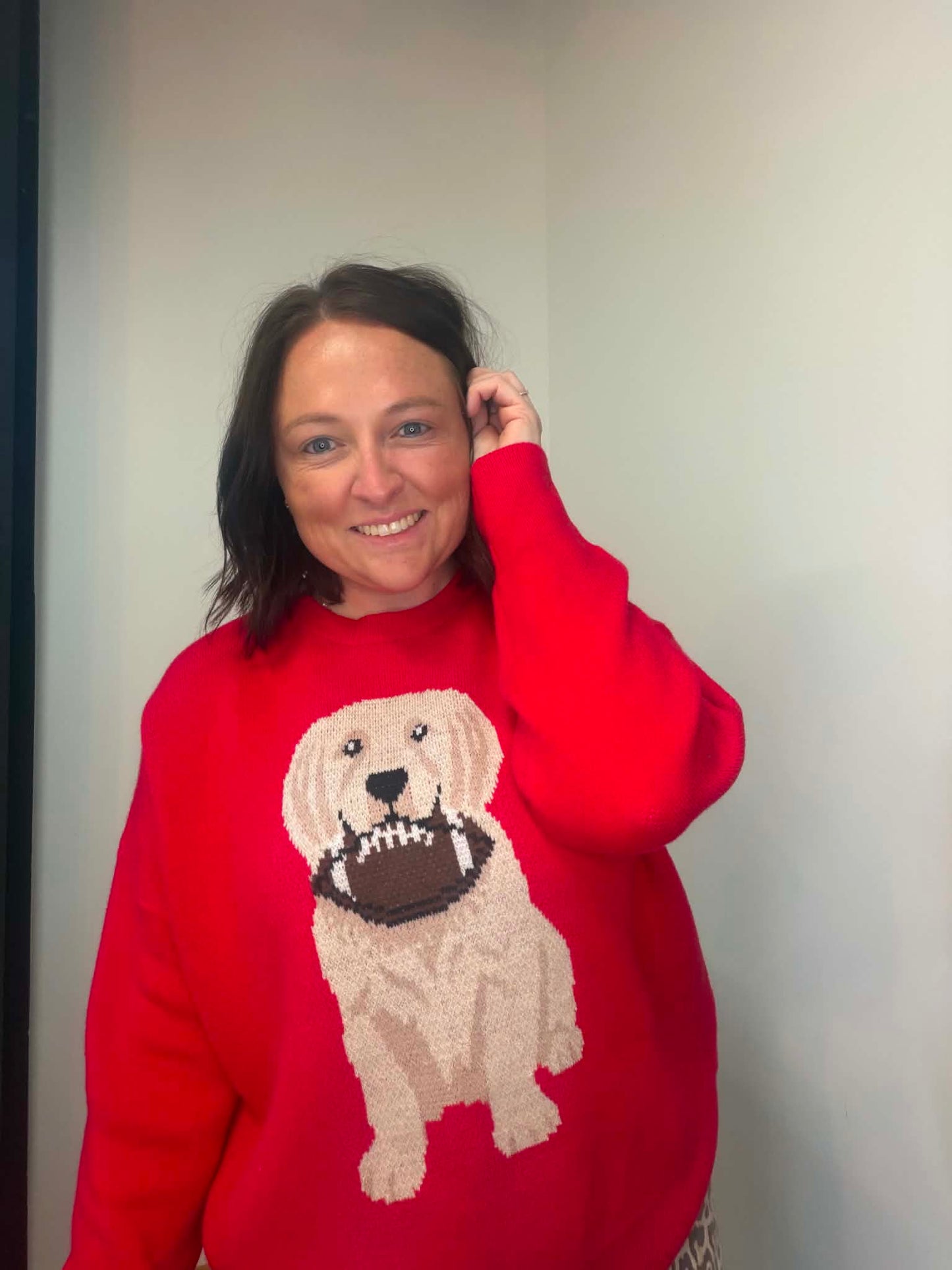 Red Game Day Golden Sweater