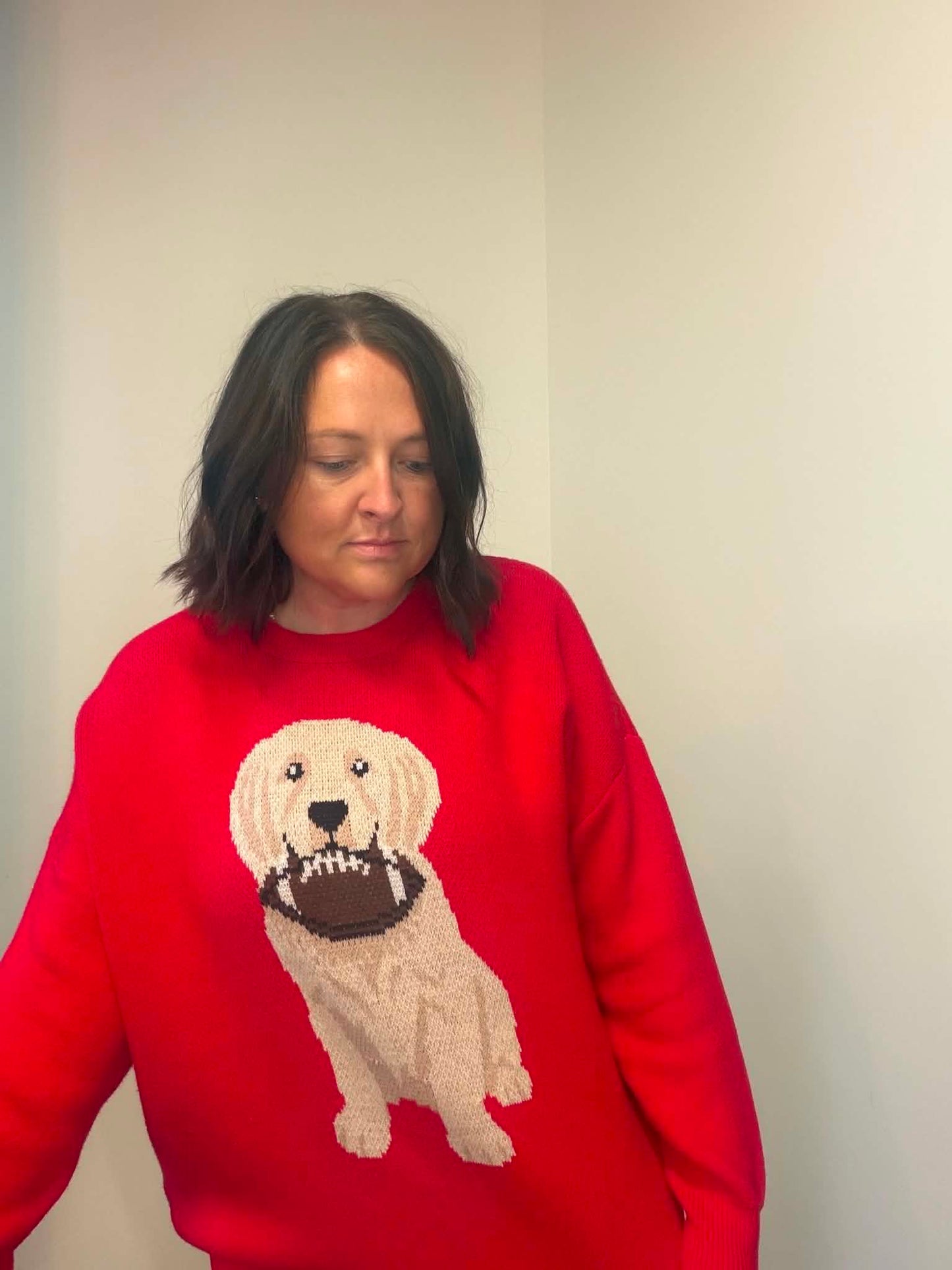 Red Game Day Golden Sweater