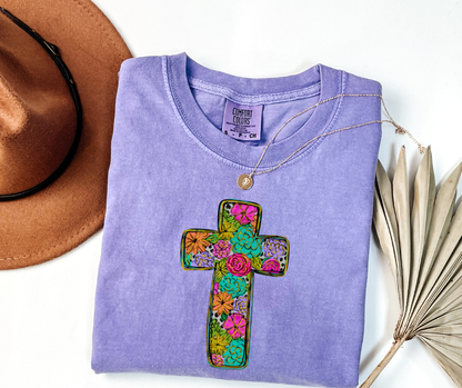 Floral Cross Tee