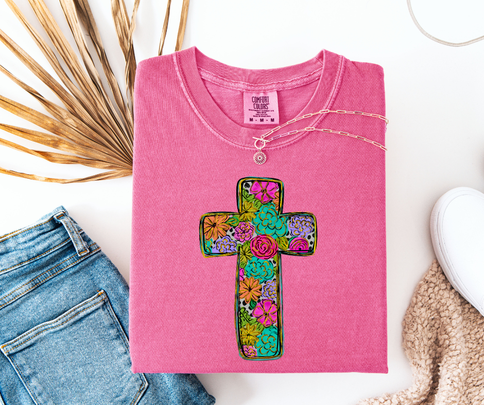 Floral Cross Tee