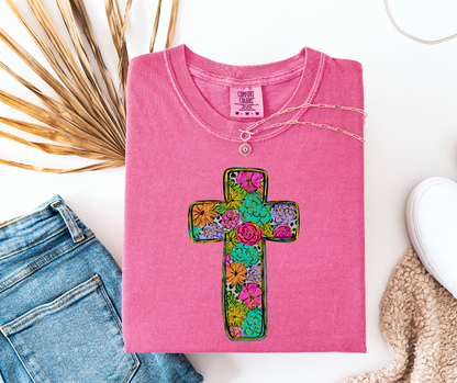 Floral Cross Tee