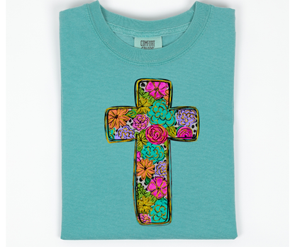 Floral Cross Tee