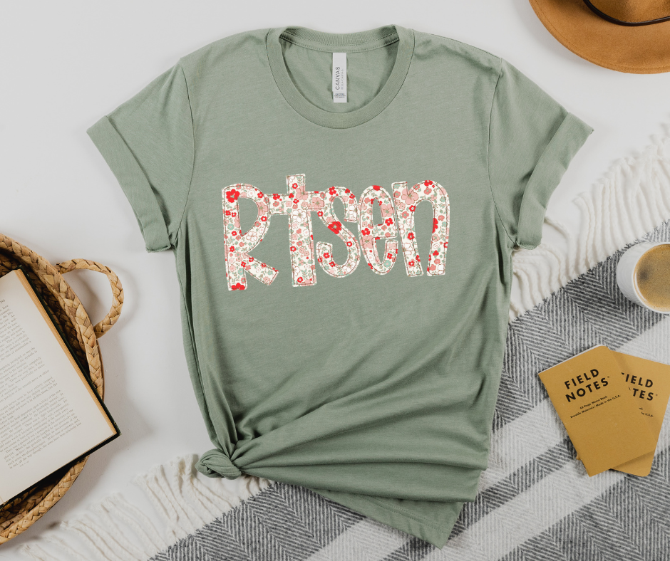 Risen Floral Tee  - Bella Canvas
