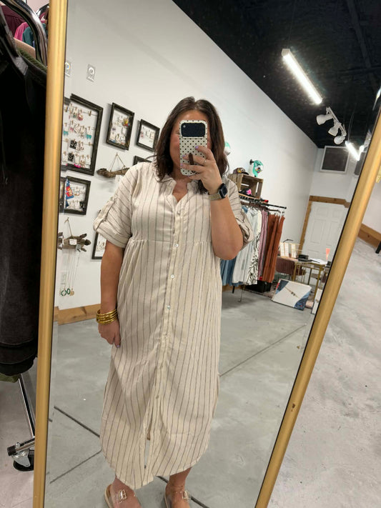 Striped Button Down Dress