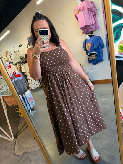 Mocha Dot Dress
