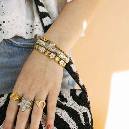 In Bloom Italian Charm Bracelet - White