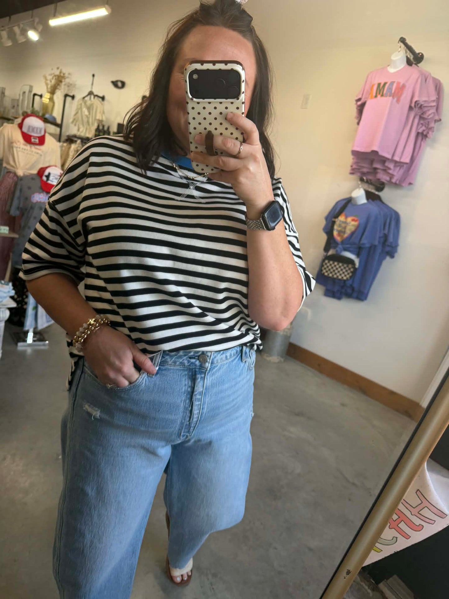 Striped Blue Detail Tee