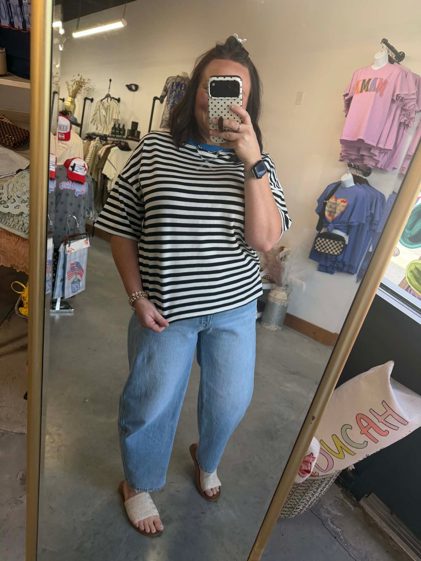 Striped Blue Detail Tee