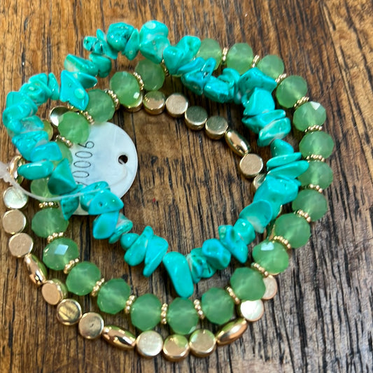 Green Bracelet Stack