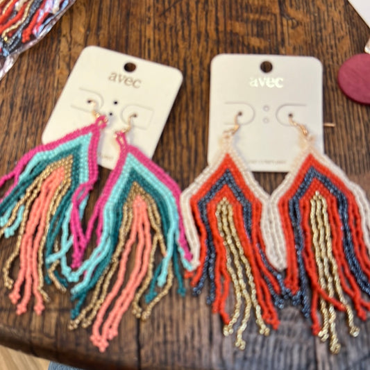 Seed Bead Multi color Dangles