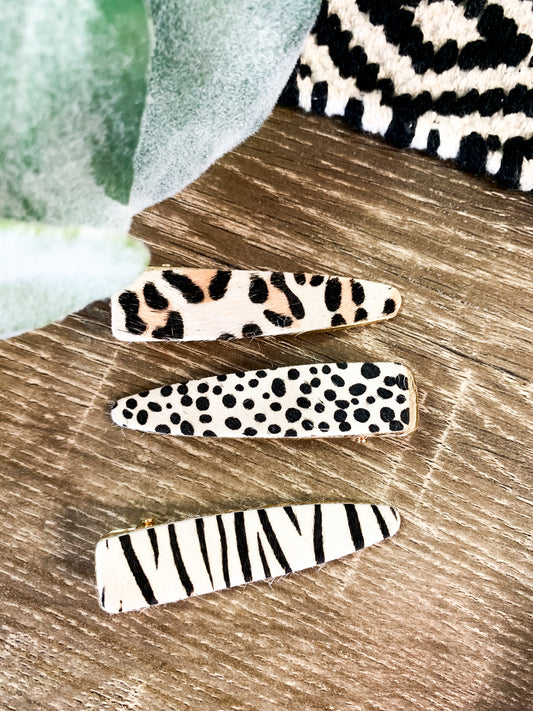 Animal Print Hair Clips