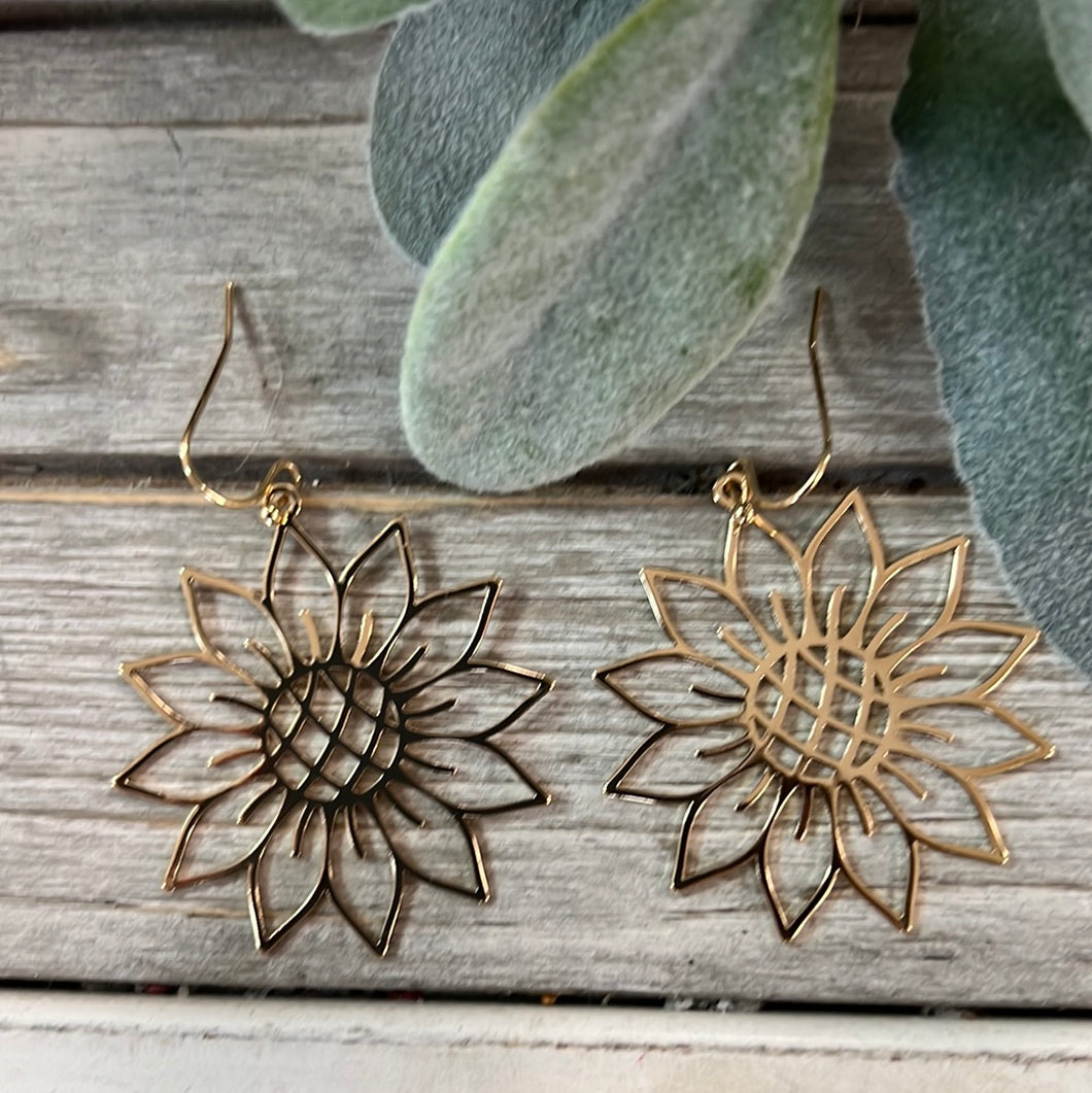 Sunflower Outline Earrings