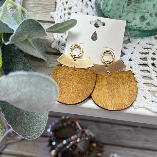 Wood Drop Earrings