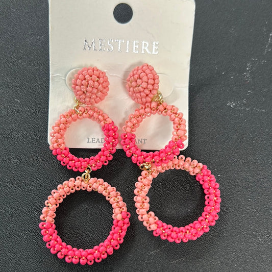 Pink two tone seed bead circles