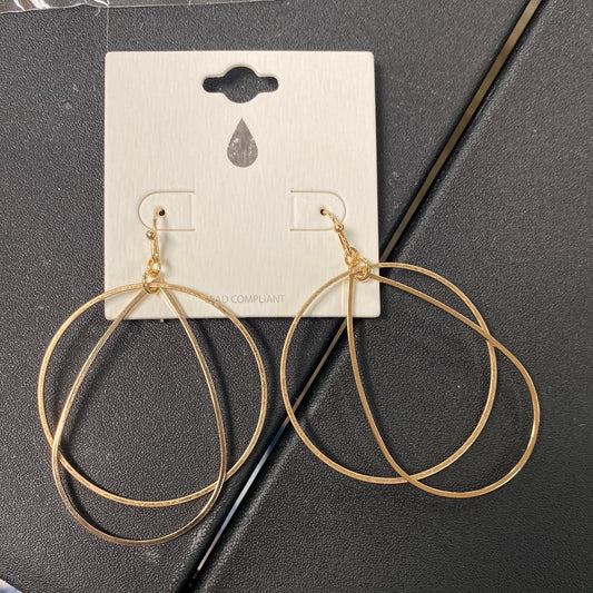 Gold Circle and Teardrop Earring