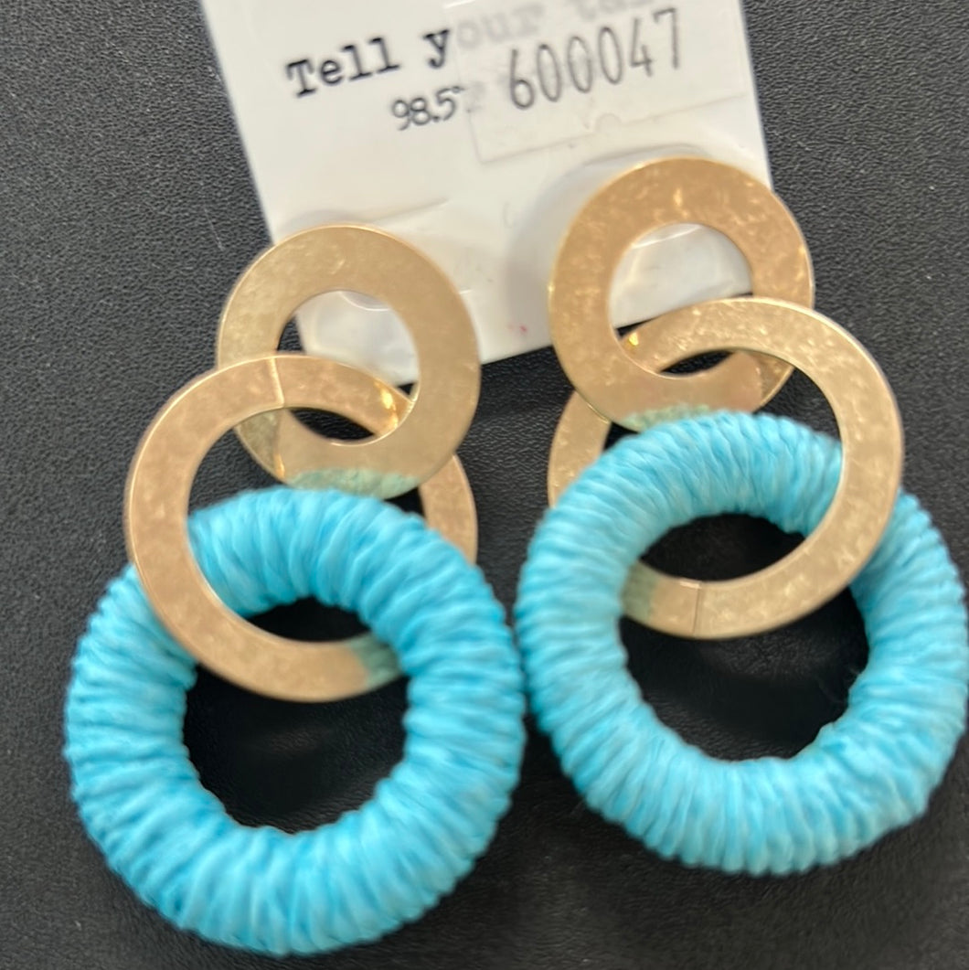Circle Dangles with Blue wrap